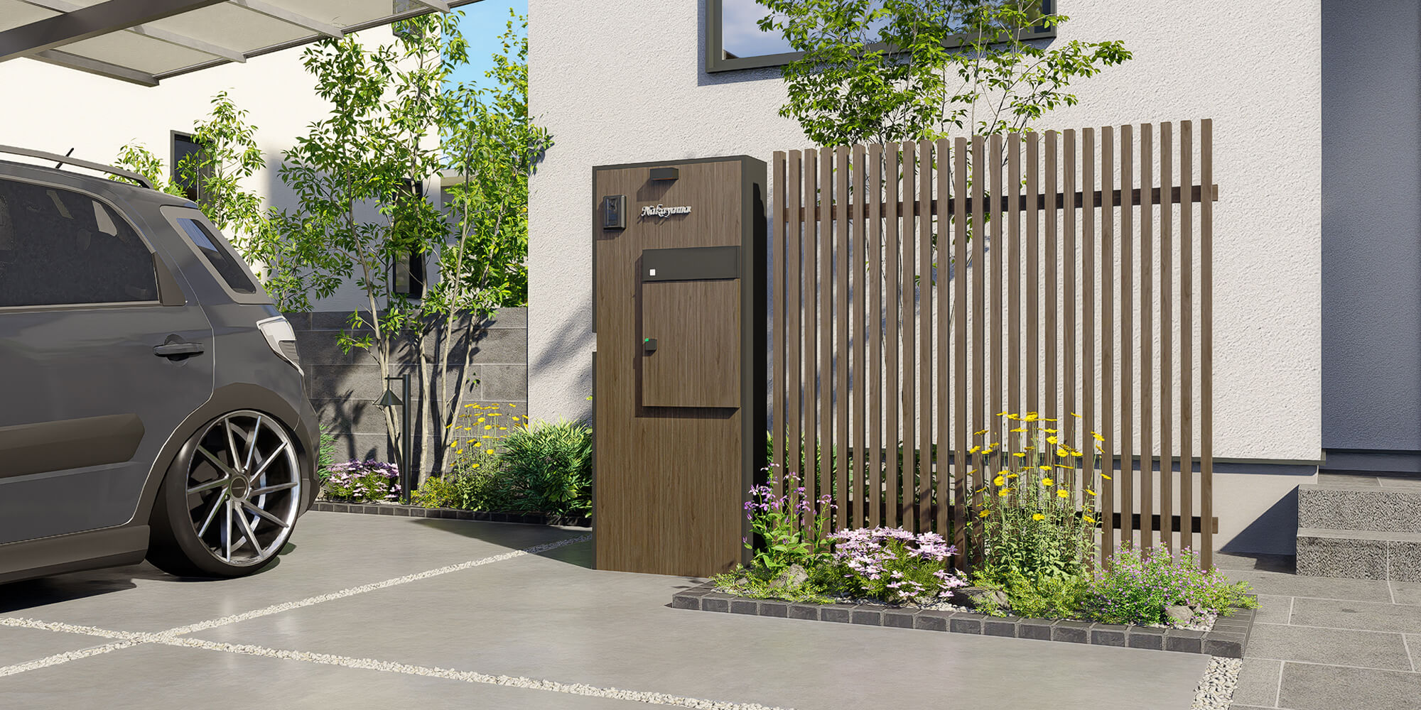 エバーアートボード機能門柱V2H