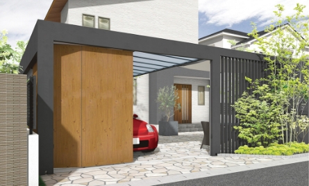 シャッターゲート・伸縮門扉 アートスライディングガレージドア