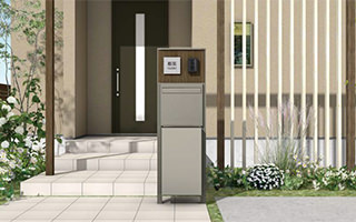 宅配ボックス付門柱