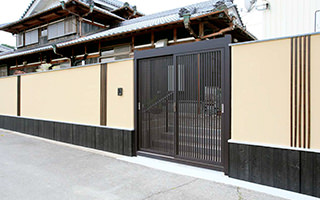 アルミ形材門扉（引き戸門扉）