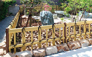 人工強化竹垣（ユニットフェンスL型）