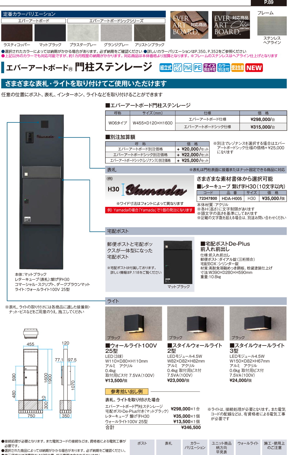 エバーアートボード門柱ステンレージ