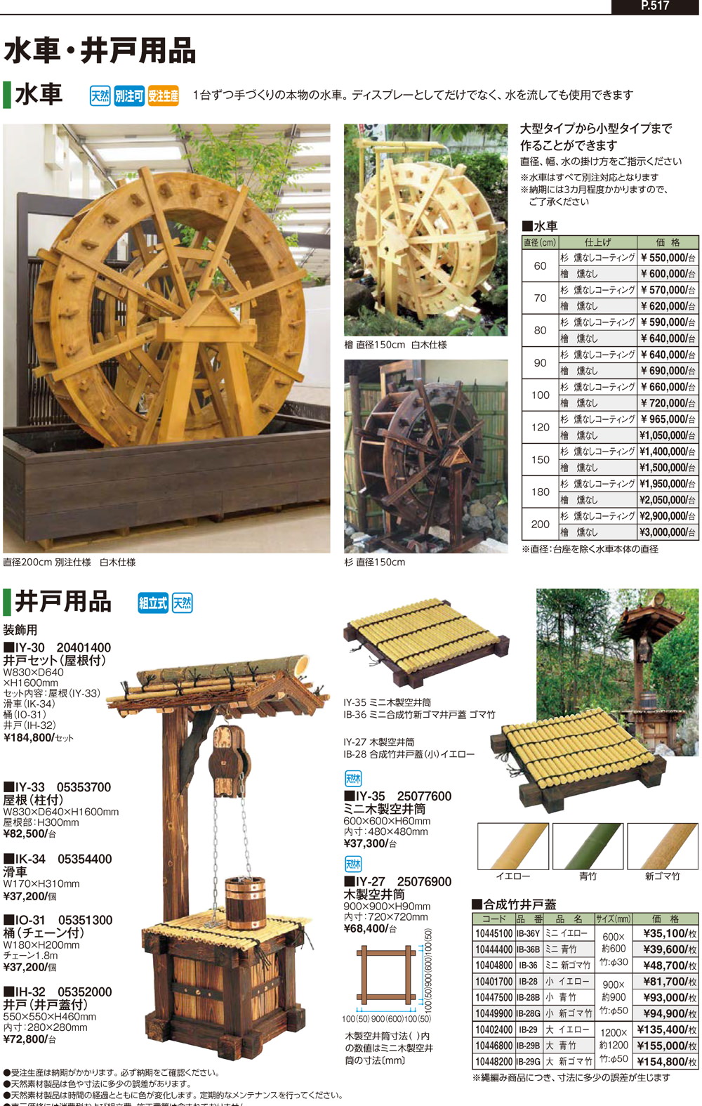 駒寄せ・室外機カバー/水車・井戸